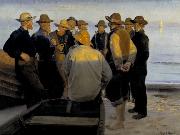 Michael Ancher Fishermen by the Sea on a Summer's Evening oil